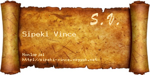 Sipeki Vince névjegykártya